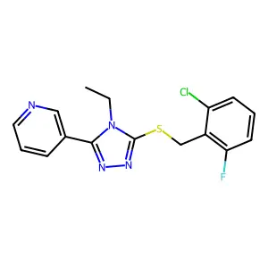3-(5-((2-Chloro-6-fluorobenzyl)thio)-4-ethyl-4H-1,2,4-triazol-3-YL)pyridine structure