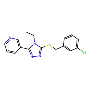 3-(5-((3-Chlorobenzyl)thio)-4-ethyl-4H-1,2,4-triazol-3-YL)pyridine structure