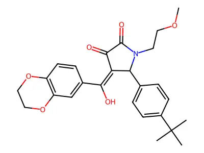 5-(4-tert-butylphenyl)-4-(2,3-dihydro-1,4-benzodioxine-6-carbonyl)-3-hydroxy-1-(2-methoxyethyl)-2,5-dihydro-1H-pyrrol-2-one structure
