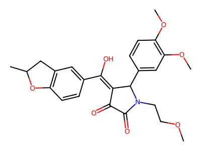 5-(3,4-dimethoxyphenyl)-3-hydroxy-1-(2-methoxyethyl)-4-(2-methyl-2,3-dihydro-1-benzofuran-5-carbonyl)-2,5-dihydro-1H-pyrrol-2-one structure