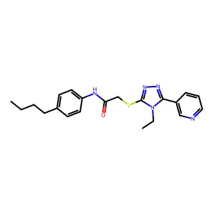 N-(4-Butylphenyl)-2-((4-ET-5-(3-pyridinyl)-4H-1,2,4-triazol-3-YL)thio)acetamide structure
