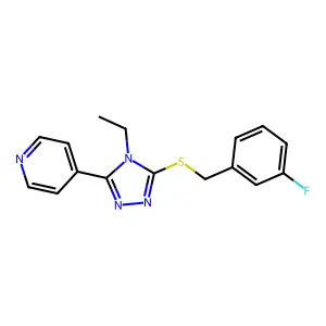 4-(4-Ethyl-5-((3-fluorobenzyl)thio)-4H-1,2,4-triazol-3-YL)pyridine structure