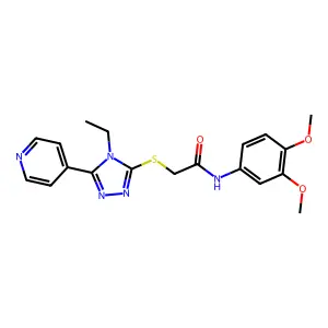 N-(3,4-dimethoxyphenyl)-2-{[4-ethyl-5-(pyridin-4-yl)-4H-1,2,4-triazol-3-yl]sulfanyl}acetamide structure