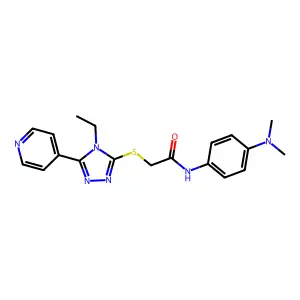 N-[4-(dimethylamino)phenyl]-2-{[4-ethyl-5-(pyridin-4-yl)-4H-1,2,4-triazol-3-yl]sulfanyl}acetamide structure