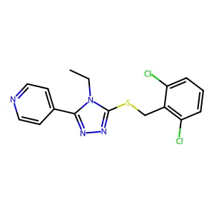 4-(5-((2,6-Dichlorobenzyl)thio)-4-ethyl-4H-1,2,4-triazol-3-YL)pyridine structure