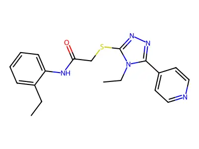 N-(2-Ethylphenyl)-2-((4-ET-5-(4-pyridinyl)-4H-1,2,4-triazol-3-YL)thio)acetamide structure