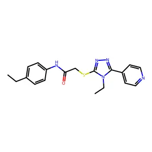 N-(4-Ethylphenyl)-2-((4-ET-5-(4-pyridinyl)-4H-1,2,4-triazol-3-YL)thio)acetamide structure