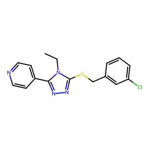 4-(5-((3-Chlorobenzyl)thio)-4-ethyl-4H-1,2,4-triazol-3-YL)pyridine structure