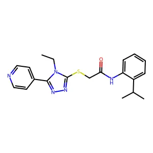 2-{[4-ethyl-5-(pyridin-4-yl)-4H-1,2,4-triazol-3-yl]sulfanyl}-N-[2-(propan-2-yl)phenyl]acetamide structure