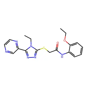 N-(2-Ethoxyphenyl)-2-((4-ET-5-(2-pyrazinyl)-4H-1,2,4-triazol-3-YL)thio)acetamide structure