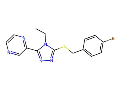 4-Bromobenzyl 4-ethyl-5-(2-pyrazinyl)-4H-1,2,4-triazol-3-YL sulfide structure