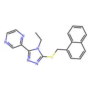 2-(4-Ethyl-5-((1-naphthylmethyl)thio)-4H-1,2,4-triazol-3-YL)pyrazine structure