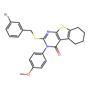 2-((3-Bromobenzyl)thio)-3-(4-methoxyphenyl)-5,6,7,8-tetrahydrobenzo[4,5]thieno[2,3-d]pyrimidin-4(3H)-one structure