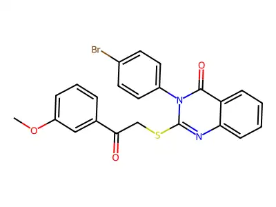 3-(4-Bromophenyl)-2-((2-(3-methoxyphenyl)-2-oxoethyl)thio)-4(3H)-quinazolinone structure
