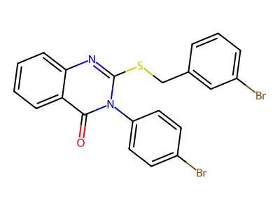 2-((3-Bromobenzyl)thio)-3-(4-bromophenyl)-4(3H)-quinazolinone structure