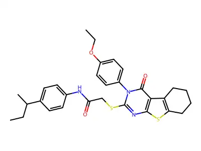 N-(4-SEC-BUTYLPHENYL)-2-{[3-(4-ETHOXYPHENYL)-4-OXO-3,4,5,6,7,8-HEXAHYDRO[1]BENZOTHIENO[2,3-D]PYRIMIDIN-2-YL]SULFANYL}ACETAMIDE structure