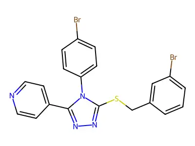 3-Bromobenzyl 4-(4-bromophenyl)-5-(4-pyridinyl)-4H-1,2,4-triazol-3-YL sulfide structure
