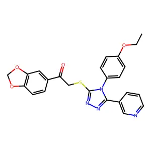 1-(1,3-benzodioxol-5-yl)-2-{[4-(4-ethoxyphenyl)-5-(3-pyridinyl)-4H-1,2,4-triazol-3-yl]sulfanyl}ethanone structure