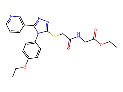 ethyl [({[4-(4-ethoxyphenyl)-5-(3-pyridinyl)-4H-1,2,4-triazol-3-yl]sulfanyl}acetyl)amino]acetate structure