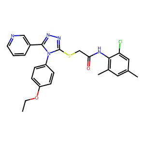 N-(2-chloro-4,6-dimethylphenyl)-2-{[4-(4-ethoxyphenyl)-5-(pyridin-3-yl)-4H-1,2,4-triazol-3-yl]sulfanyl}acetamide structure