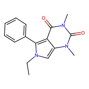 6-ethyl-1,3-dimethyl-5-phenyl-1H-pyrrolo[3,4-d]pyrimidine-2,4(3H,6H)-dione structure