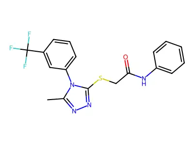 2-((5-ME-4-(3-(Trifluoromethyl)PH)-4H-1,2,4-triazol-3-YL)thio)-N-phenylacetamide structure