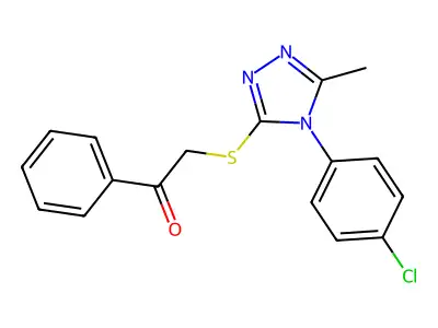 2-((4-(4-Chlorophenyl)-5-methyl-4H-1,2,4-triazol-3-YL)thio)-1-phenylethanone structure