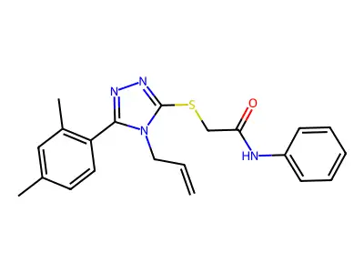 2-((4-Allyl-5-(2,4-dimethylphenyl)-4H-1,2,4-triazol-3-YL)thio)-N-phenylacetamide structure