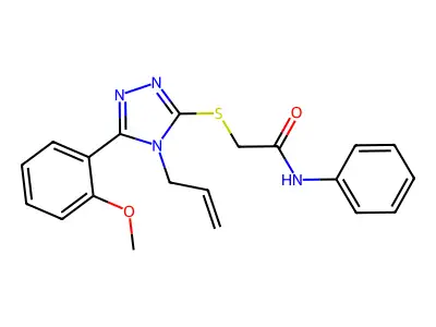 2-((4-Allyl-5-(2-methoxyphenyl)-4H-1,2,4-triazol-3-YL)thio)-N-phenylacetamide structure