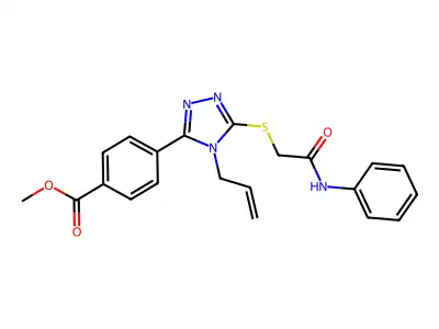 Methyl 4-(4-allyl-5-((2-anilino-2-oxoethyl)thio)-4H-1,2,4-triazol-3-YL)benzoate structure
