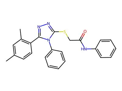2-((5-(2,4-Dimethylphenyl)-4-PH-4H-1,2,4-triazol-3-YL)thio)-N-phenylacetamide structure