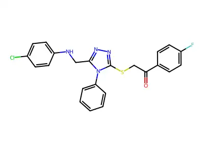 2-((5-((4-Chloroanilino)ME)-4-PH-4H-1,2,4-triazol-3-YL)thio)-1-(4-F-PH)ethanone structure