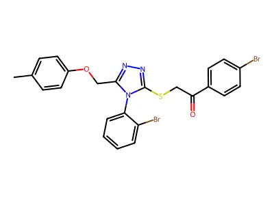 1-(4-BROMOPHENYL)-2-({4-(2-BROMOPHENYL)-5-[(4-METHYLPHENOXY)METHYL]-4H-1,2,4-TRIAZOL-3-YL}SULFANYL)ETHANONE structure