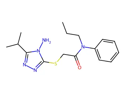 2-((4-Amino-5-isopropyl-4H-1,2,4-triazol-3-YL)thio)-N-phenyl-N-propylacetamide structure