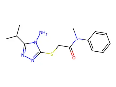 2-((4-Amino-5-isopropyl-4H-1,2,4-triazol-3-YL)thio)-N-methyl-N-phenylacetamide structure