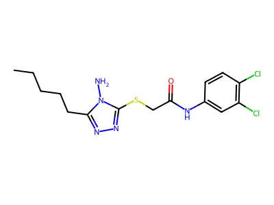 2-((4-Amino-5-pentyl-4H-1,2,4-triazol-3-YL)thio)-N-(3,4-dichlorophenyl)acetamide structure