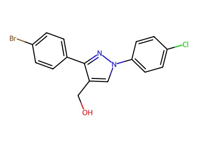 (3-(4-Bromophenyl)-1-(4-chlorophenyl)-1H-pyrazol-4-YL)methanol structure
