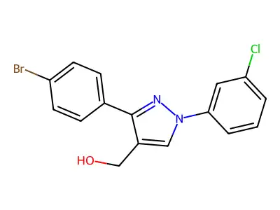 (3-(4-Bromophenyl)-1-(3-chlorophenyl)-1H-pyrazol-4-YL)methanol structure