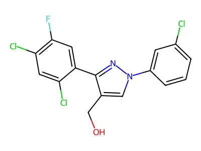(1-(3-Chlorophenyl)-3-(2,4-dichloro-5-fluorophenyl)-1H-pyrazol-4-YL)methanol structure