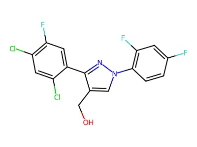 (3-(2,4-Dichloro-5-fluorophenyl)-1-(2,4-difluorophenyl)-1H-pyrazol-4-YL)methanol structure