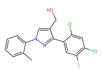 (3-(2,4-Dichloro-5-fluorophenyl)-1-(2-methylphenyl)-1H-pyrazol-4-YL)methanol structure