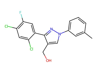(3-(2,4-Dichloro-5-fluorophenyl)-1-(3-methylphenyl)-1H-pyrazol-4-YL)methanol structure