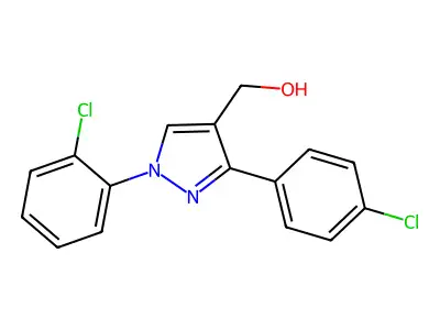 1-(2-Chlorophenyl)-3-(4-chlorophenyl)-1H-pyrazole-4-methanol structure