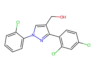 1-(2-Chlorophenyl)-3-(2,4-dichlorophenyl)-1H-pyrazole-4-methanol structure