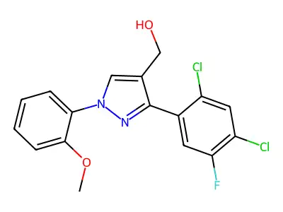(3-(2,4-Dichloro-5-fluorophenyl)-1-(2-methoxyphenyl)-1H-pyrazol-4-YL)methanol structure