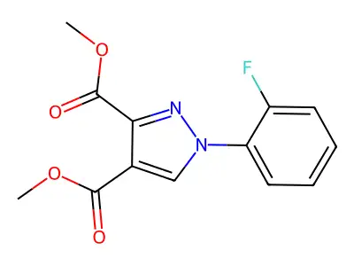 dimethyl 1-(2-fluorophenyl)-1H-pyrazole-3,4-dicarboxylate structure