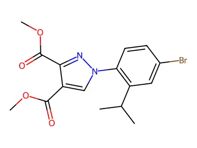 Dimethyl 1-(4-bromo-2-isopropylphenyl)-1H-pyrazole-3,4-dicarboxylate structure