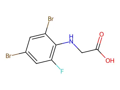 (2,4-Dibromo-6-fluoroanilino)acetic acid structure
