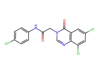 N-(4-Chlorophenyl)-2-(6,8-dichloro-4-oxo-3(4H)-quinazolinyl)acetamide structure