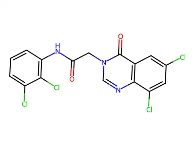 2-(6,8-Dichloro-4-oxo-3(4H)-quinazolinyl)-N-(2,3-dichlorophenyl)acetamide structure